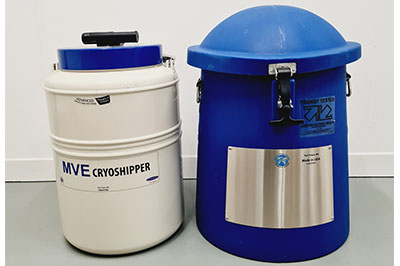 MVE CryoShipper 8.5升容器，帶ShipsLog 3溫度，帶數據記錄器